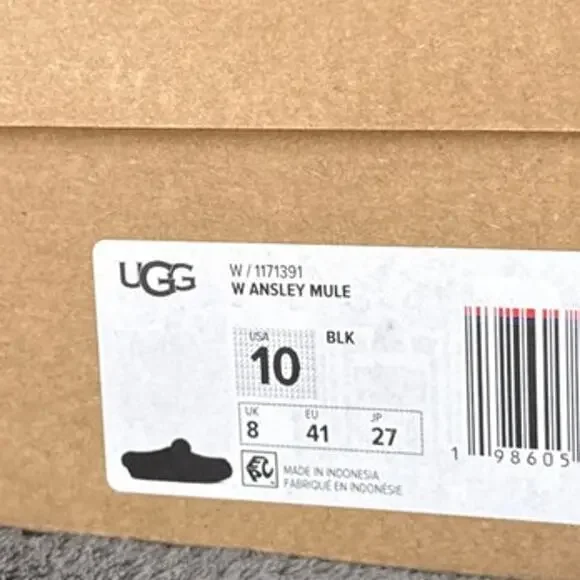 UGG Ansley Mule Insulated Suede/Fur Slipper In Black Women's Size 10 (1171391) - Picture 7 of 7